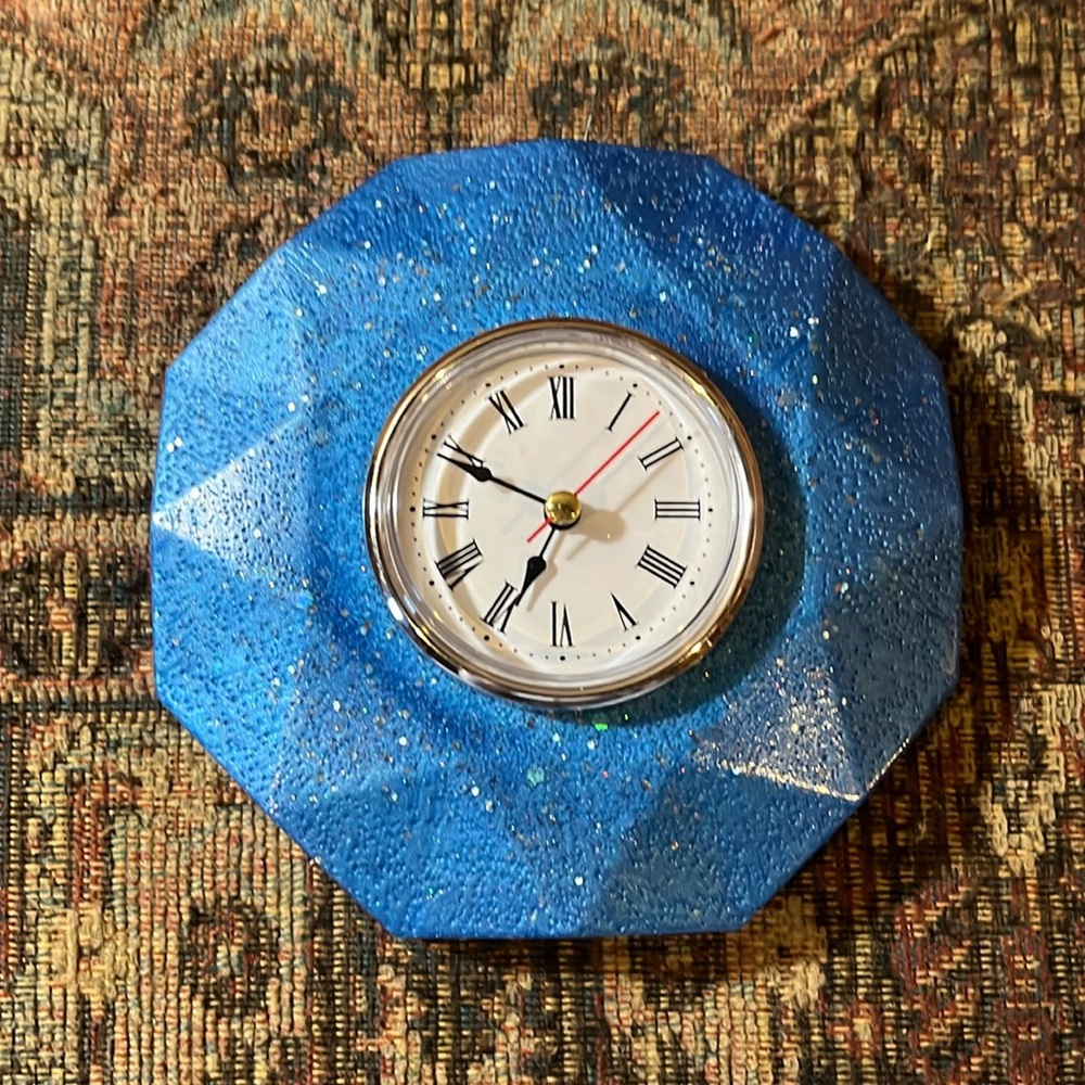 Handmade Blue Resin Clock